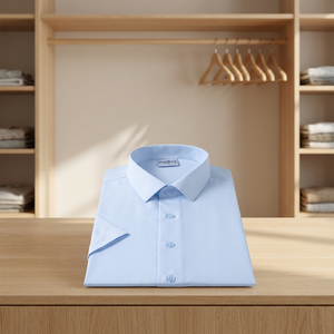 Chemise habillée homme à manches courtes, coupe ajustée, formelle, pour le bureau, infroissable, décontractée d'été, boutonnée, pour le travail - Product Image 3