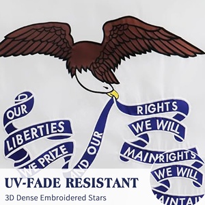 Drapeau de l'État de l'Iowa (USA) 3x5FT, en nylon 210D robuste, brodé et cousu, ourlet quadruple, œillets en laiton massif - Product Image 3
