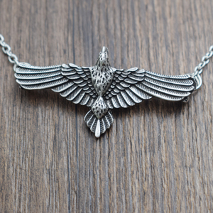 Collier pendentif <span class=keywords><strong>en</strong></span> forme de moto volantée, bijou de charme celtas Raven Corbie, poterie Vikings, Animal des pays nordiques - Product Image 3