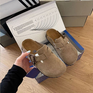 Mules <span class=keywords><strong>Birkenstock</strong></span> de Moda para <span class=keywords><strong>Hombre</strong></span>, Personalizados en Gamuza de Vaca, con Botones, Plantilla con Soporte de Arco para Uso Diario, Diseño Plano y Ligero - Product Image 5