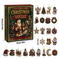 Calendrier de l'Avent transfrontalier de Noël : Boîtes mystères en verre pour ornements et pendentifs décoratifs de fêtes