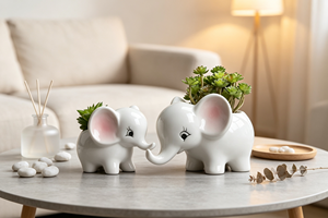 Whole-sale <strong>Cute</strong> Large Elephant Shape Ceramic Flower Pot for Tabletop &amp; Floor <strong>Plant</strong> Decoration Creative Succulent Planter - Product Image 3