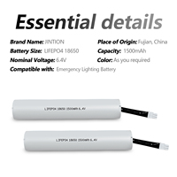 Baterai Pengganti Lampu Darurat JINTION 6.4V 1500mAh LiFePO4 untuk ELP B091T TU, Ditempatkan di Tabung Tahan Api 3 Kawat