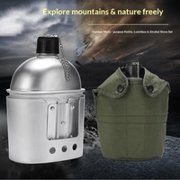 Bouteille d'eau métallique de style américain 0,9 L pour la randonnée en extérieur, équipement de survie individuel, tactique et portable