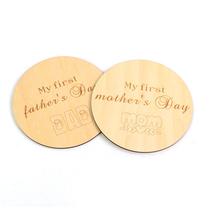 Mein <span class=keywords><strong>erster</strong></span> <span class=keywords><strong>Muttertag</strong></span> Vatertag Holz feiertag dekorative Baby Meilenstein Karte Handheld Foto Requisiten - Product Image 4