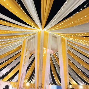 Mái che nắng ngoài trời đặt làm riêng kiểu dáng thanh lịch với rèm voan bay bổng, thích hợp cho ăn uống ngoài trời, đám cưới đường phố, không gian rộng lớn, nhiều màu sắc - Product Image 1