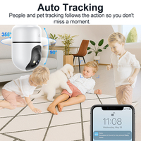 Caméra Wi-Fi 720P/1080P FHD avec haut-parleurs, microphones, carte TF, mini Wi-Fi, suivi humain par IA pour intérieur