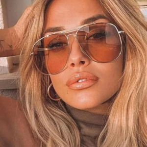 Lunettes de soleil pilote vintage 2026 personnalisées avec logo, double pont, UV400, métal, surdimensionnées, pour hommes et femmes - Product Image 2