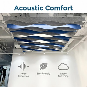 Panneau acoustique en forme de <span class=keywords><strong>vague</strong></span> pour plafond, matériau insonorisant ignifuge pour bureaux et cinémas - Product Image 6