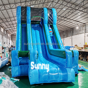 Toboggan aquatique gonflable en PVC pour enfants, bleu marbré, écologique, pour <span class=keywords><strong>jardin</strong></span>, usage éducatif, piscines hors-sol, 5-10 passagers, 3 ans - Product Image 4