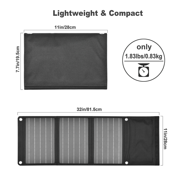 Portable Solar Panels 22W Foldable Solar Panels Outdoor Hiking Camping Emergency Solar System Module Charger Home Solar Panels