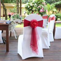 Bande de couverture de chaise élégante en Spandex Ceintures de chaise en Spandex Arcs pour les décors de sièges de fête et de banquet Housse de chaise extensible