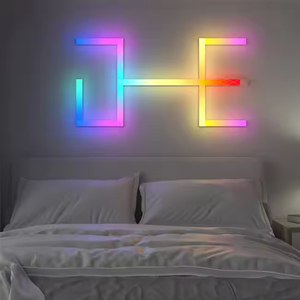 Banqcn TV chambre salle <span class=keywords><strong>de</strong></span> jeux <span class=keywords><strong>d</strong></span>écoration WiFi APP contrôle musique synchronisation bricolage RGBIC <span class=keywords><strong>barre</strong></span> lumineuse LED intelligente mur veilleuse - Product Image 1