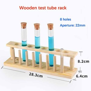 Support de tubes <span class=keywords><strong>à</strong></span> <span class=keywords><strong>essai</strong></span> <span class=keywords><strong>en</strong></span> <span class=keywords><strong>bois</strong></span> pour usage <span class=keywords><strong>en</strong></span> laboratoire, 6, 8, 10 ou 12 trous - Product Image 3