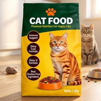 Emballage souple pour aliments pour chats, imprimé sur mesure par le fabricant, 1 kg, 5 kg, 10 kg, sac d'emballage pour aliments pour chats recyclable