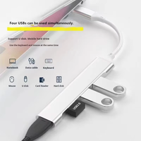 Hub d'extension USB 3.0 Type-C deux-en-un avec 4 ports, station d'accueil multifonction, séparateur d'ordinateur