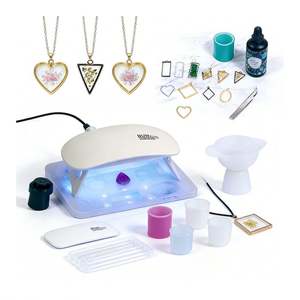 Kit de Bijoux en Résine Artistique DIY : Résine UV Dure Transparente, Lampe LED, Moules en Silicone, Paillettes, Fleurs, Pendentifs, Boucles d'Oreilles, Porte-clés - Product Image 6