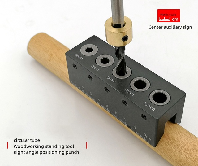 Hot Style Wood Doweling Jig Kit Aluminum Alloy Hole Drill Guide Locator Carpentry Woodworking Tool