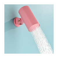 Ensemble de robinet mitigeur de douche encastré à effet pluie mural coloré rose Système de douche à effet pluie de salle de bain Robinets de bain et de douche