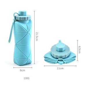 Large Capacity <b>Collapsible</b> Silicone <b>Water</b> <b>Bottles</b> Portable BPA-Free Cups with Leakproof Valve for Outdoor Travel and Daily Use - Product Image 1