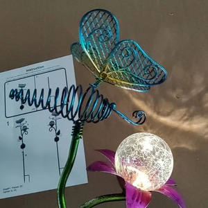 Solar Garden <b>Light</b> Butterfly Flower Design <b>Led</b> Water Resistant Free Standing Outdoor Decor - Product Image 2