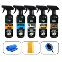 Kit de lavage de voiture portable léger en plastique, serviette en microfibre absorbante imperméable, gant de lavage, nettoyage complet du véhicule
