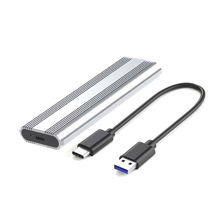 M.2 NVMe NGFF 4TB Silvery Aluminum Alloy Mobile SSD Case with Dual Protocol Support and Fast Heat Dissipation