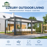 Pergola motorisée à lames orientables en aluminium personnalisable, pergola imperméable, toit de pergola avec protection UV pour terrasse extérieure, jardin