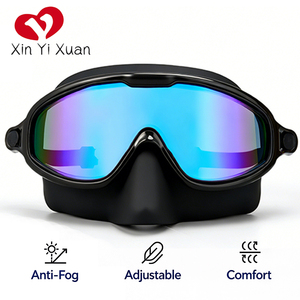 Gafas de natación personalizadas Xinyixuan, antivaho, protección UV, lentes HD de PC, correa ajustable, cubre nariz, visión amplia para piscina y playa - Product Image 2