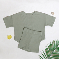 Offre Spéciale classique t-shirt et short ceinture élastique personnalisée 100% coton ensembles de vêtements pour enfants