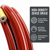Tuyau de frein flexible haute pression sans expansion en PTFE AN3, tressé en acier inoxydable 304, revêtement PVC/PU, pour moto de course SAE