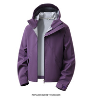 Veste bomber de travail imperméable, coupe-vent, respirante, à capuche, fine, en tissu softshell à fixation magnétique, pour hommes et femmes