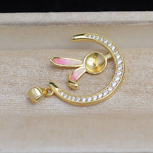 Accesorios para el Año del Conejo del Zodiaco Chino, Cadena con Colgante de Plata S925, 5340, Componentes para Joyería de Perlas con Diseño de Conejo - Product Image 3