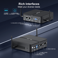 Mini PC industriel sans ventilateur HYSTOU H3 J5005, TPM2.0, -20~60 ° C, Tout en métal, Double GbE, 2xRS232, 4K, NVMe/mSATA/SATA