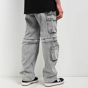 Jeans personnalisables de haute qualité en denim cargo pour hommes Short convertible avec fermeture éclair pour garçon <span class=keywords><strong>Pantalon</strong></span> cargo respirant pour hommes - Product Image 4