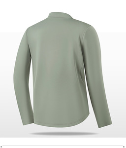 Camicia sportiva da uomo a maniche <span class=keywords><strong>lunghe</strong></span> per l'autunno e l'inverno mezza cerniera abbigliamento da corsa all'aperto caldo con tinta unita - Product Image 2