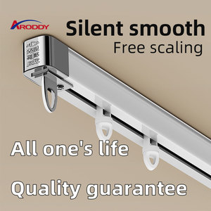 Aroddy 28-61 inch mở rộng đôi Rèm theo dõi thiết kế hiện đại hợp kim nhôm thông minh Trần cửa sổ thép Rèm cực - Product Image 4