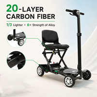 Scooter électrique AURORIDE ES-F2 Carbon Lite et respectueux de l'environnement, approuvé par les compagnies aériennes, avec deux batteries amovibles pour personnes âgées