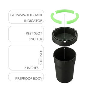 暗闇で光る車用灰皿 新素材プラスチック製 メーカー卸売 無煙車用灰皿 最新ポータブル喫煙アクセサリー - Product Image 5