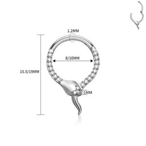 Nouveau à la mode G23 titane F136 serpent forme CZ incrustation nez cerceau segmenté oreille boucle d'oreille <span class=keywords><strong>Tragus</strong></span> Clips charnière anneau femmes <span class=keywords><strong>Piercing</strong></span> bijoux - Product Image 3
