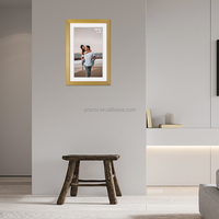Pros Frameo de madera 15,6 "WiFi marco de fotos digital HD IPS pantalla táctil marco de fotos electrónico rotación automática fotos videos a través de la aplicación