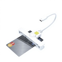 Lecteur de cartes intelligentes externe pliable USB Type-C de marque OEM, matériau ABS, 13,56 MHz, protocole ISO 14443A, fabriqué dans le Guangdong