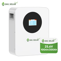 Batterie de stockage d'énergie murale Sail Solar 25,6 V 100 Ah 2,5 kWh Lifepo4 pour système solaire domestique