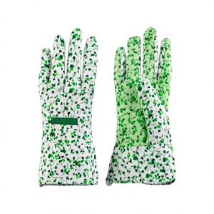 Gants de jardin en polyester, bouts des doigts texturés, antidérapants, avec poignet élastique, usage général, sans latex, sans poudre - Product Image 1