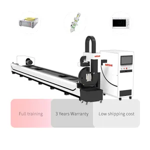 MISHI Wholesale price cnc 1000w 2000w 3000w double Chuck laser metal tube and pipe cutting machine