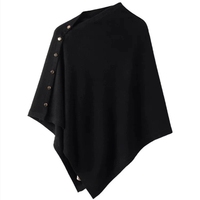 Châle en laine 100%, tricoté épais chaud Poncho femmes Triangle écharpe châle