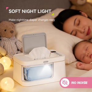 Manter quente por 24 horas DC 5V 2A 10W 38-55 ℃   Aquecedor de Lenços Umedecidos Elétrico Inteligente com Temperatura Constante e Luz Noturna - Product Image 5