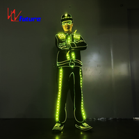 Ensemble de costumes de scène lumineux à LED, veste et pantalon avec lumières clignotantes rechargeables pour les soirées en boîte de nuit, costumes de scène