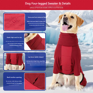 크로스 보더 새로운 겨울 개 옷 방풍 방수 폴리에스터 친환경 내구성 두꺼운 4 발 풀 커버 옷 - Product Image 2