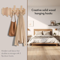 Meilleures ventes : Porte-manteau mural rabattable en bois naturel, design piano, pour serviettes, vestes et sacs à dos